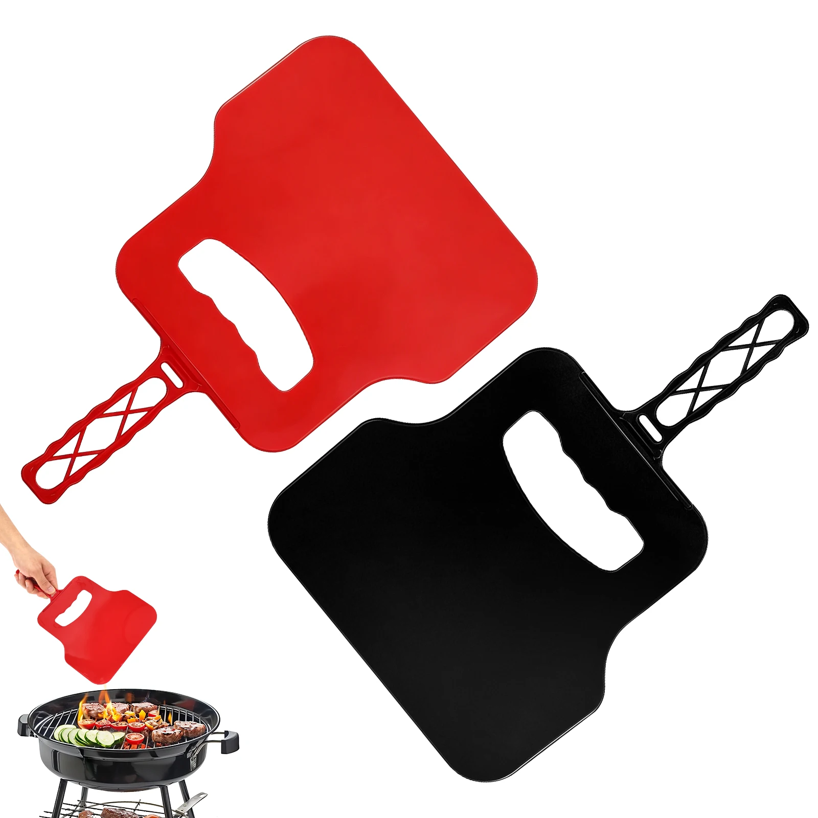 Camping Cooking Meat - Handmatige windgenerator, plastic handventilator, draagbare vuuraansteker