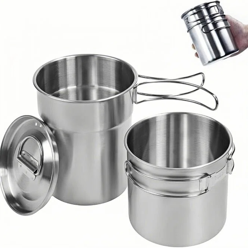 Camping Cooking Meat - Opvouwbare campingbekers, campingpotten, kookgerei, 304-voedselveilige outdoor