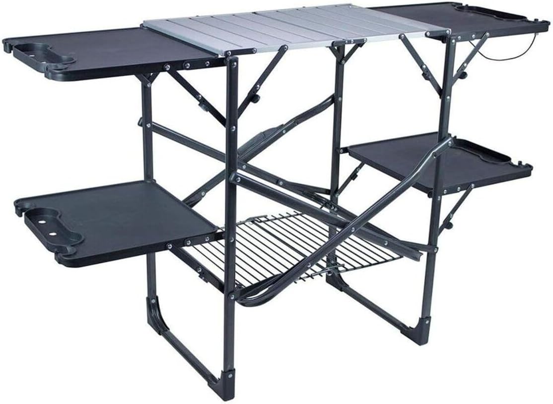 Camping Cooking Kitchen - Slanke opvouwbare draagbare campingkeukentafel met hittebestendige