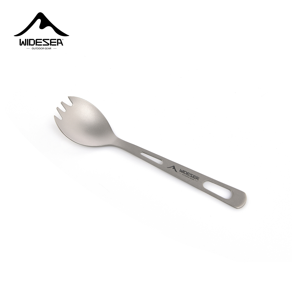 Camping Cooking Set With Kettle - Widesea Camping Kookset Spork Titanium Lepel