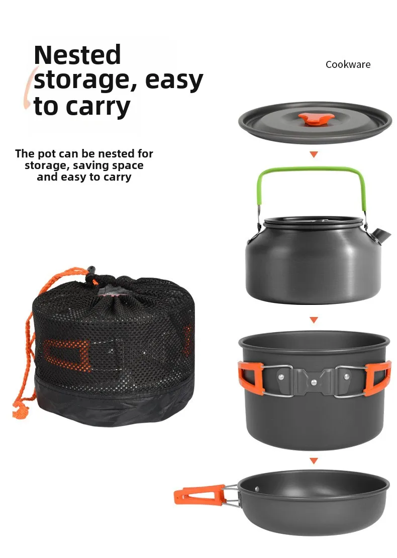 Camping Cooking Set Ds 308 - DS-308 Outdoor kookset met grote capaciteit,