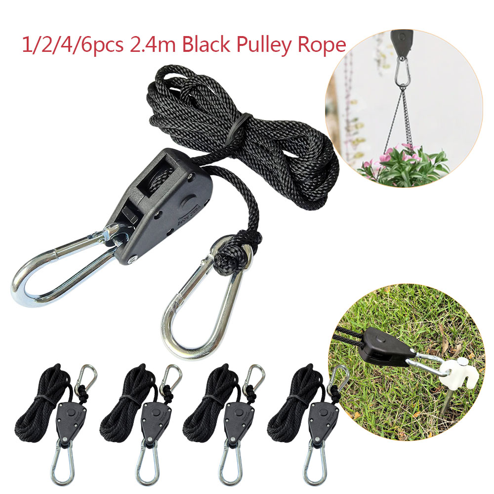 Camping Cooking Hanger - 2.4M Campingtent Spanklem Touwspanner Bevestigingskatrol Ratelhaken