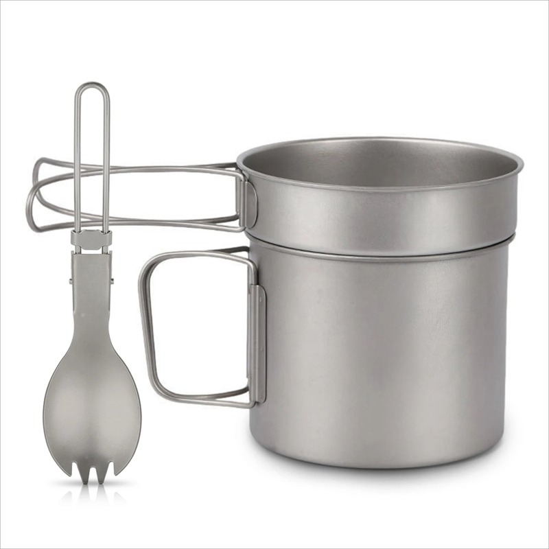 Camp Spork Set - Lixada Ultralight Titanium Kookset Outdoor Camping