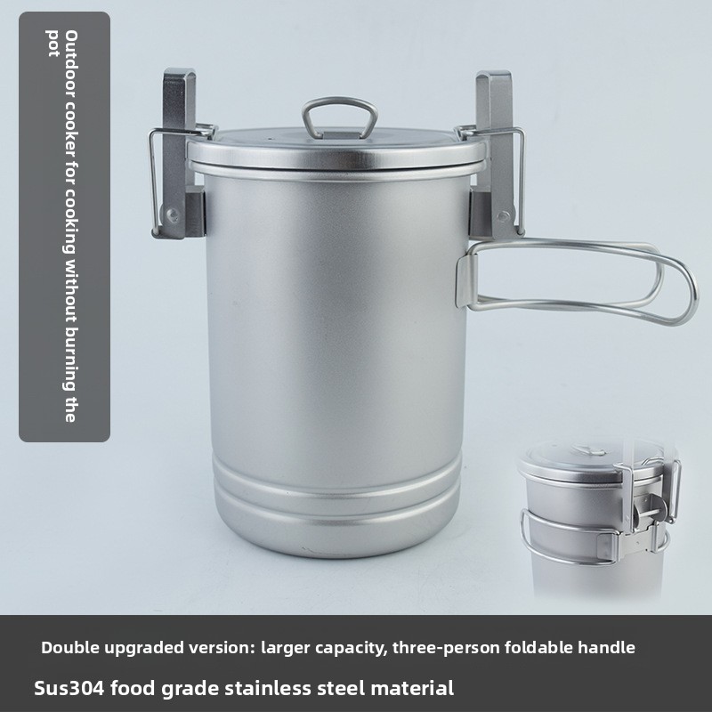 Camping Cooking Pot - Multifunctionele campingrijstkoker 304 roestvrij staal hangende