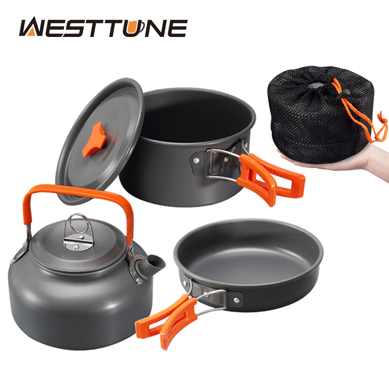 Camping Cooking Meat - WESTTUNE Camping Kookgerei Kit Aluminium Outdoor