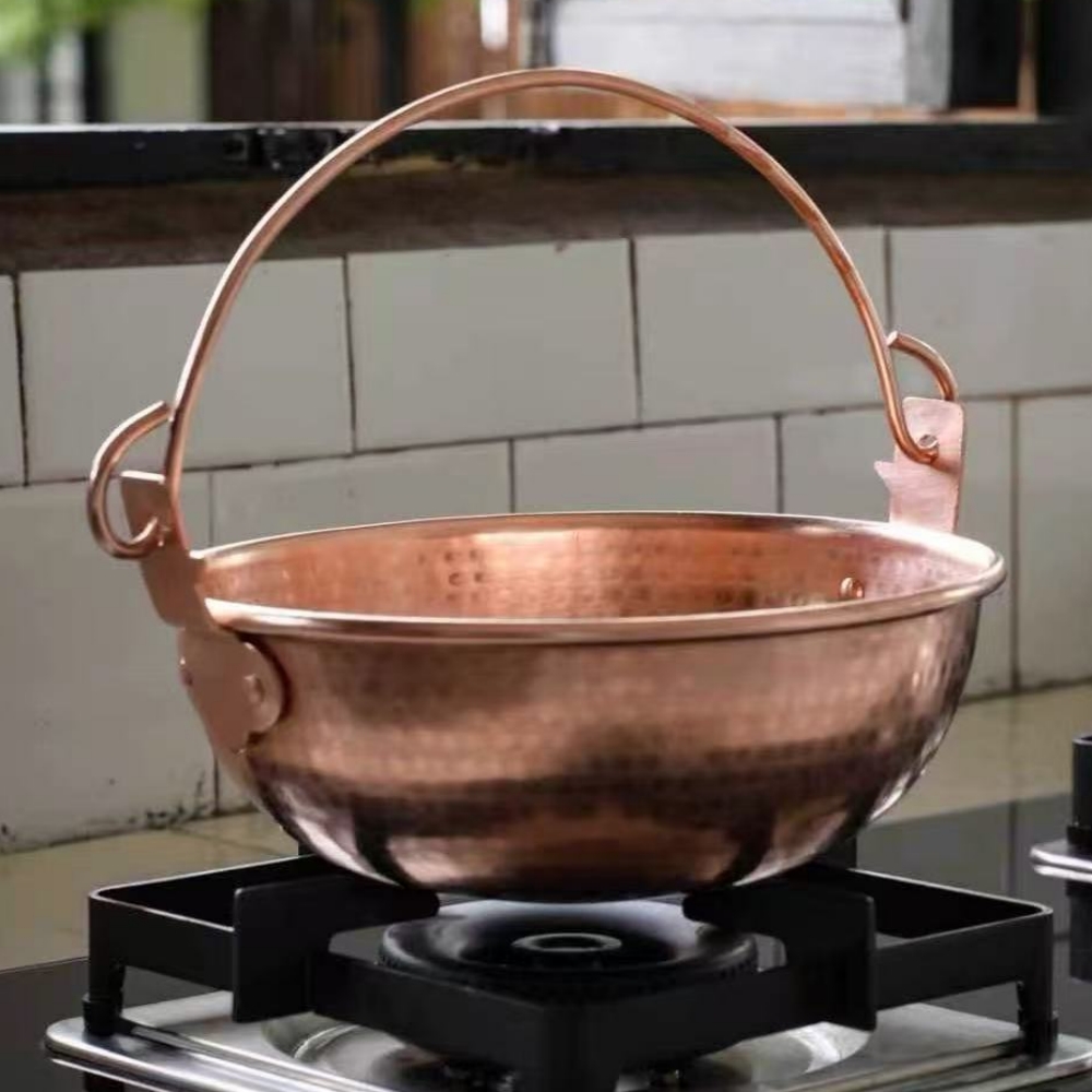 Camping Cooking Pot - Vintage koperen hangende pot, buiten camping