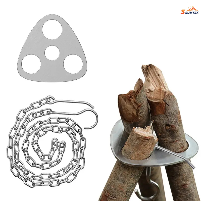 Camping Cooking Hanger - Roestvrij staal draagbare camping statiefhanger verstelbare