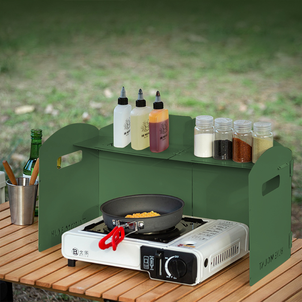 Camping Cooking Windscreen - Opvouwbaar gasfornuis winddicht scherm met opberglag