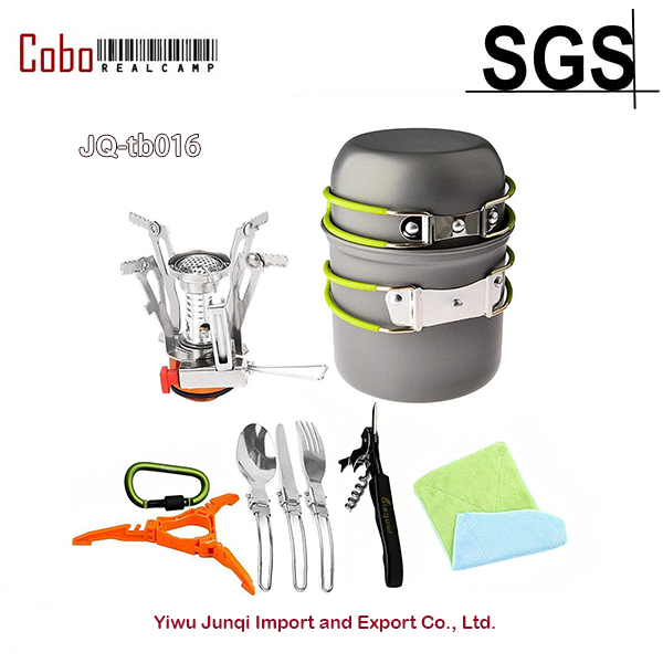 Camp Spork Set - 12-17Pcs Camping Kookgerei Kachel Stand Statief