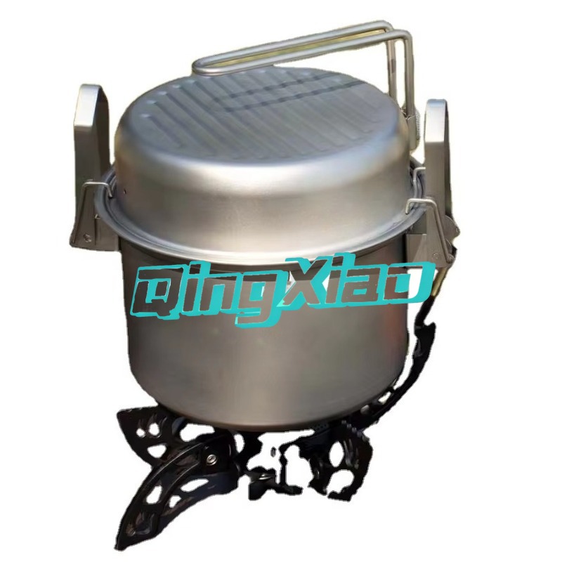 Camping Cooking Pot - Outdoor 304 roestvrijstalen multifunctionele campingkookpot voor