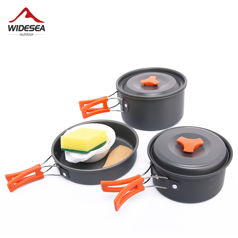 Camping Cooking Set With Kettle - Widea Camping Outdoor Kookgerei Servies Serviesgoed