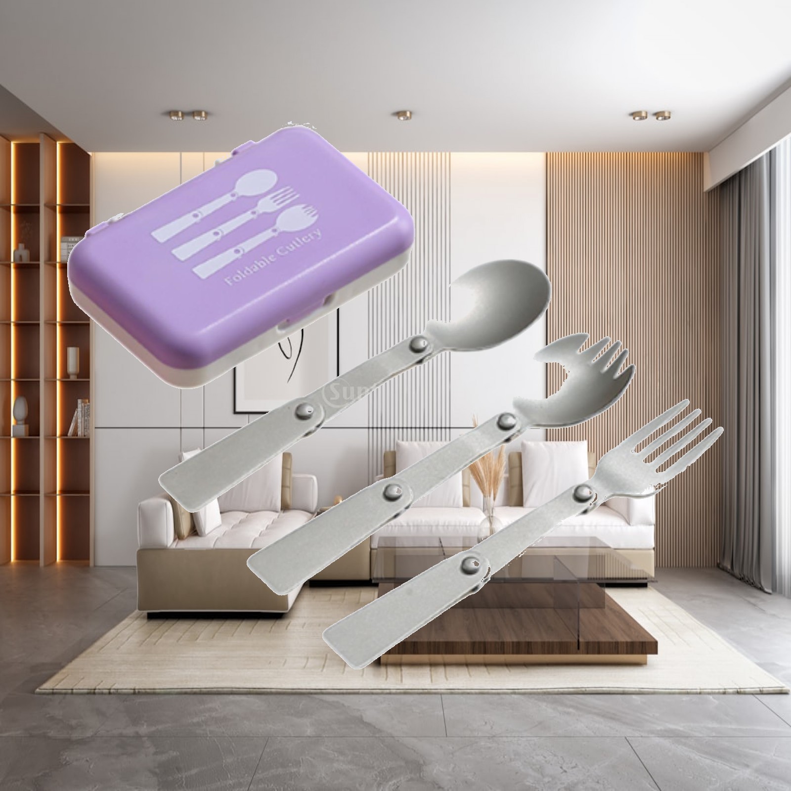 Camp Spork Set - Campingbestekset Gevouwen vork Lepel Spork-set Roestvrij