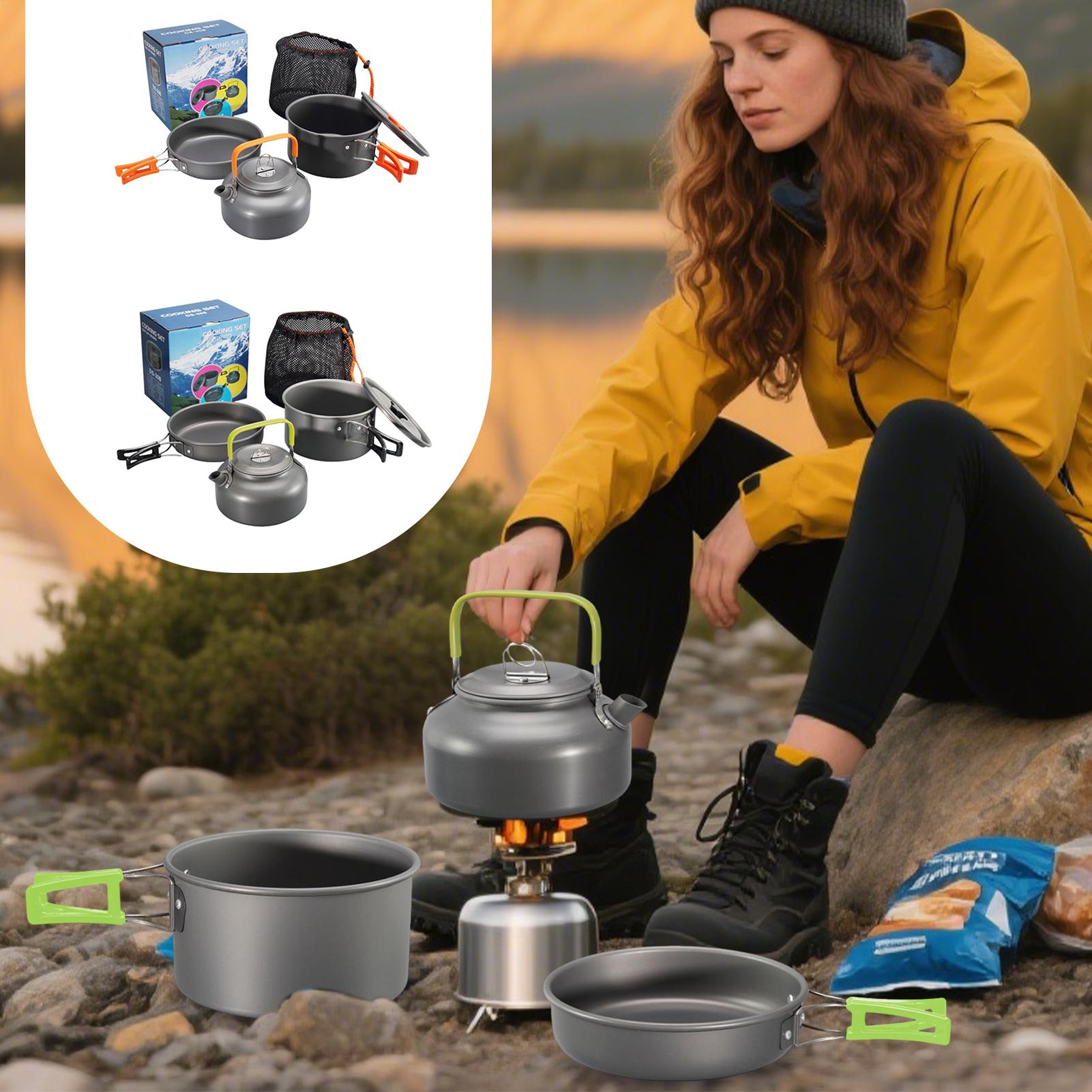 Camping Cooking Set With Kettle - Camping Kookgerei Camping Kookpot Set Non