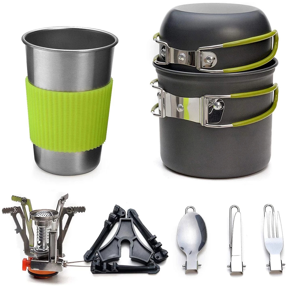 Camping Cooking Utensil Bag - Campingpannenset met fornuis Outdoor kookset Outdoor