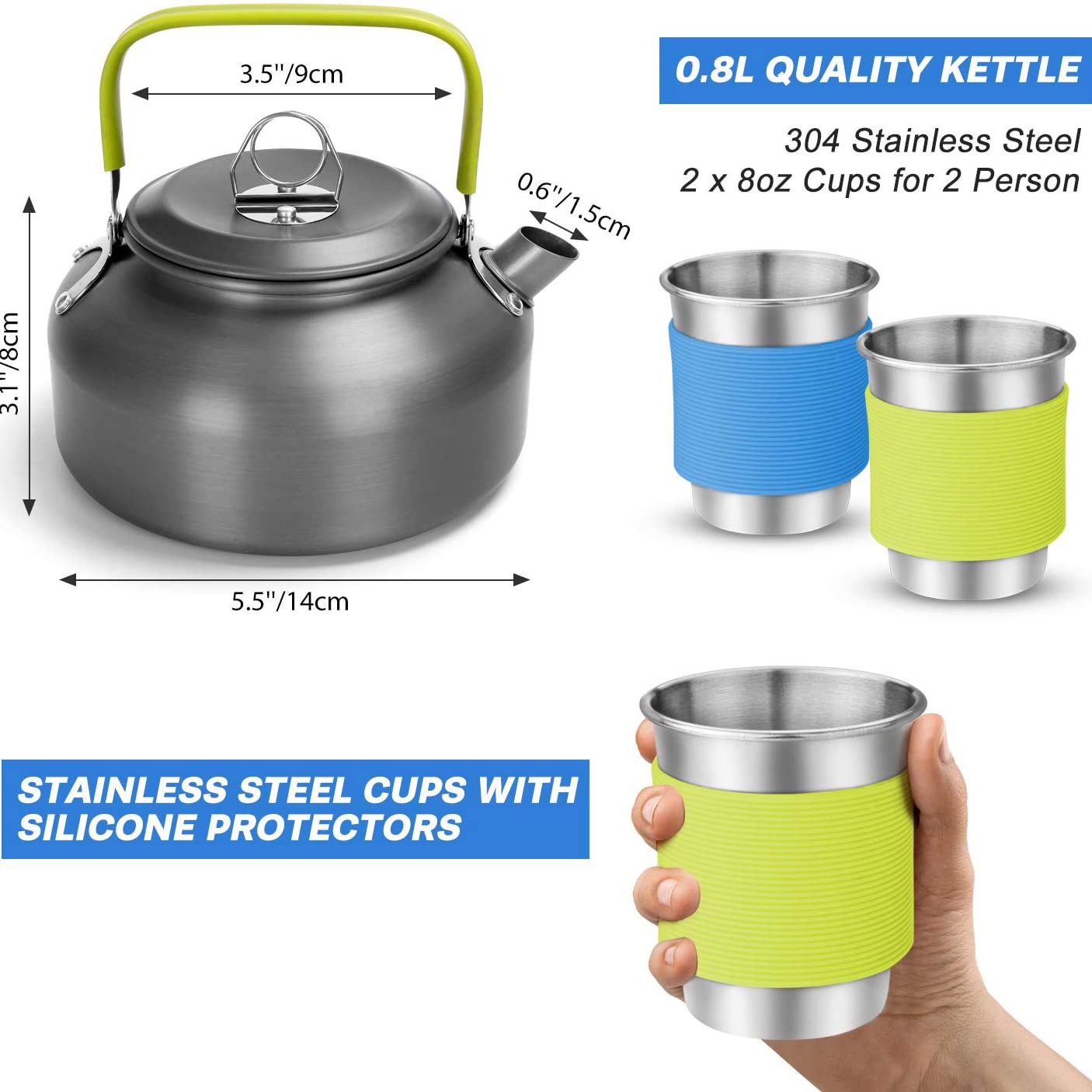 Outdoor Camping kookset met wa - Camping Cooking Set With Kettle recensie en prijs