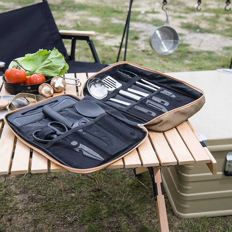 8-delige campingkeukenset met  - Camping Cooking Utensil Bag recensie en prijs