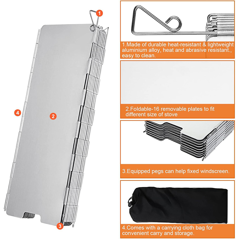 8/9/10/12/14/16 Platen Opvouwb - Camping Cooking Windscreen recensie en prijs