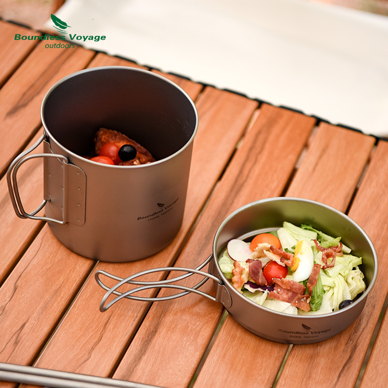 Pure Titanium Opvouwbare Handv - Camping Lightweight Cooking Pot recensie en prijs