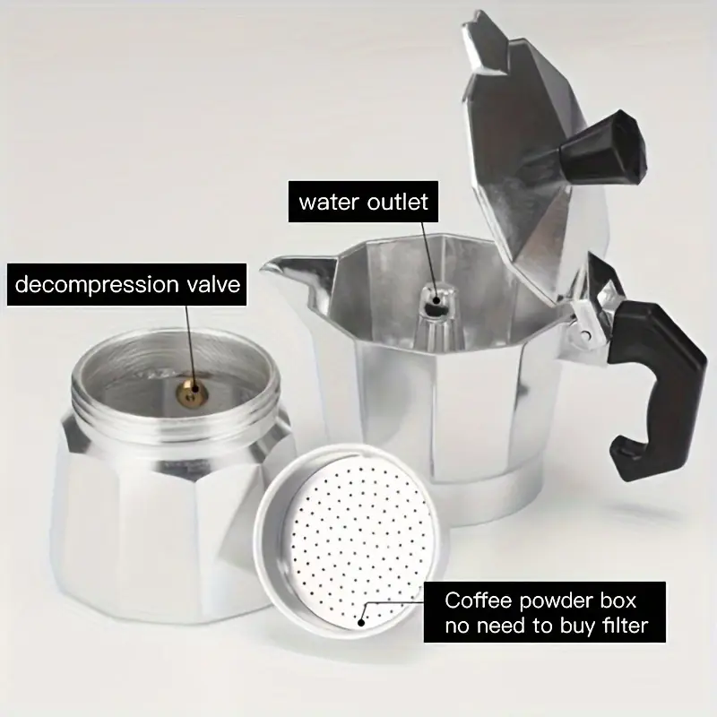 Klassieke aluminium moka pot 5 - Camping Cooking Utilities recensie en prijs