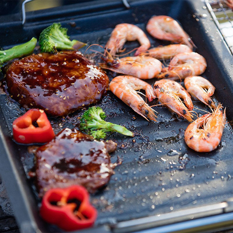 Buiten dikke vierkante grillpa - Camping Cooking Meat recensie en prijs