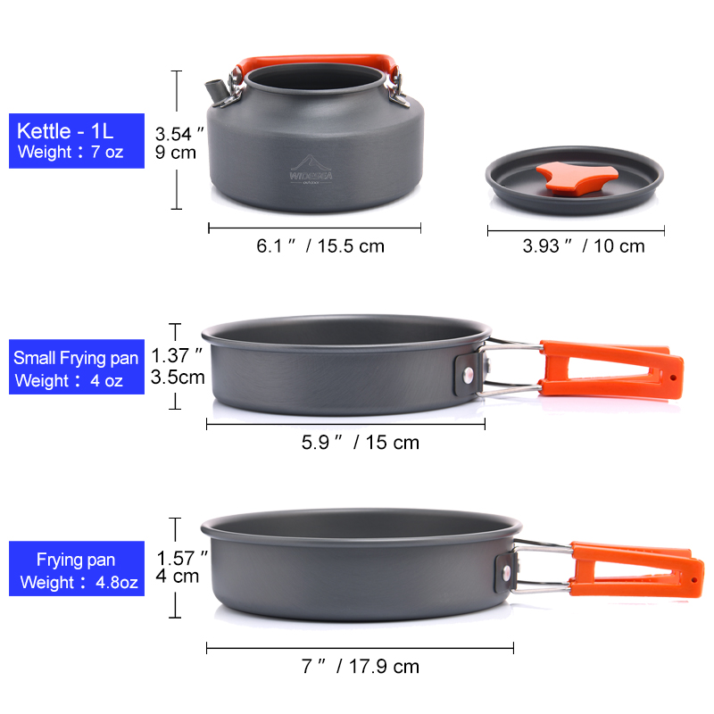 Widea Camping Outdoor Kookgere - Camping Cooking Set With Kettle recensie en prijs