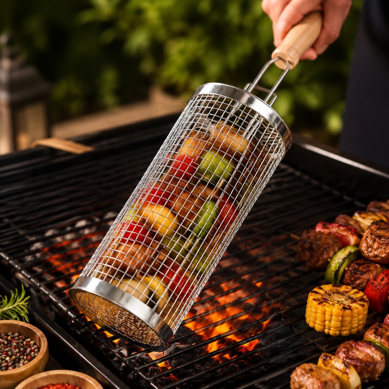 Ronde barbecue grillmandset va - Camping Cooking Meat recensie en prijs