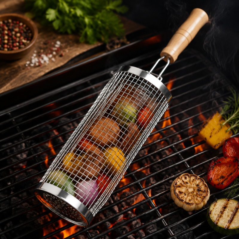 Ronde barbecue grillmandset va - Camping Cooking Meat recensie en prijs