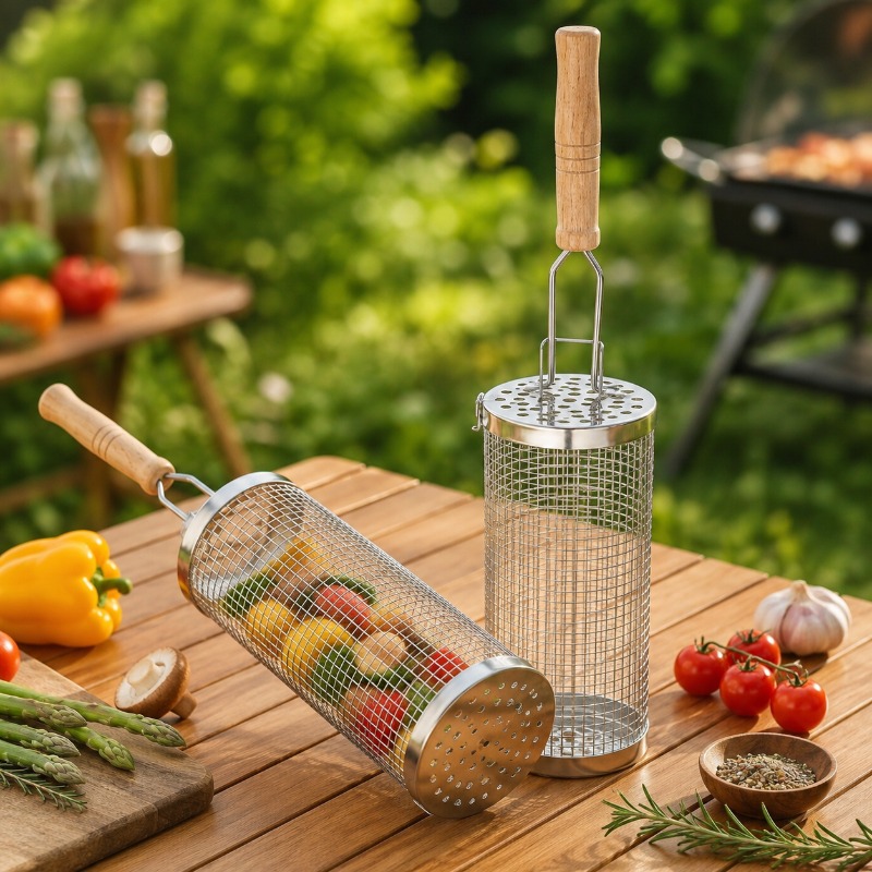 Ronde barbecue grillmandset va - Camping Cooking Meat recensie en prijs