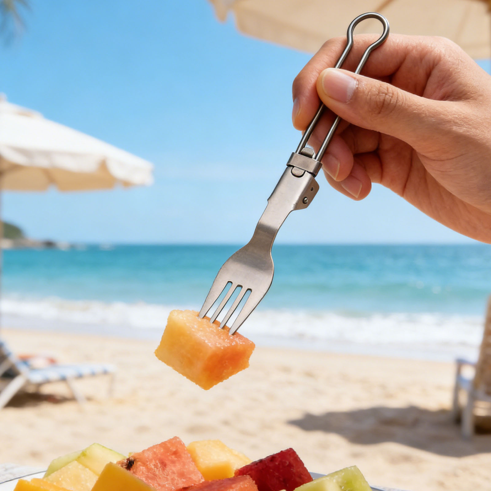 Titanium opvouwbare bestekset  - Camp Spork Set recensie en prijs