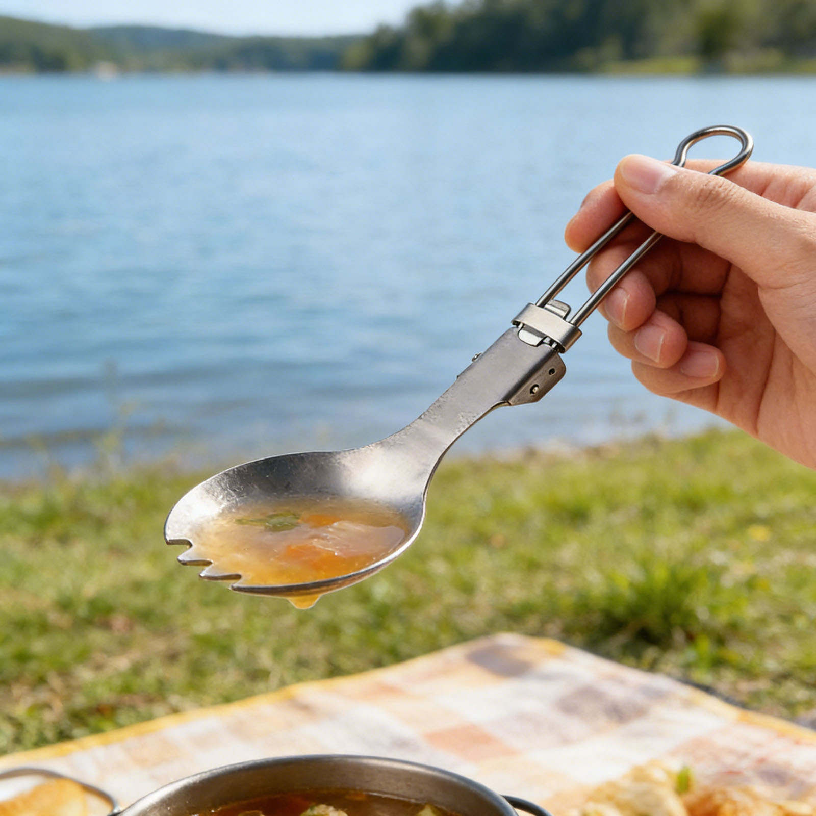 Titanium opvouwbare bestekset  - Camp Spork Set recensie en prijs