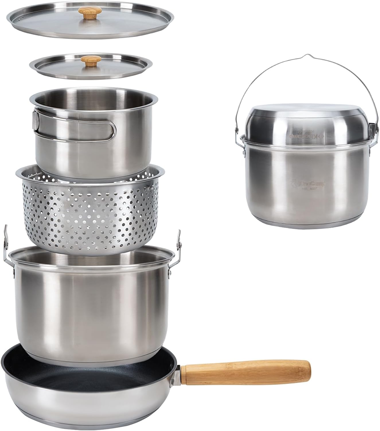 304 RVS Campingkookset - Panne - Camping Cooking Set With Kettle recensie en prijs