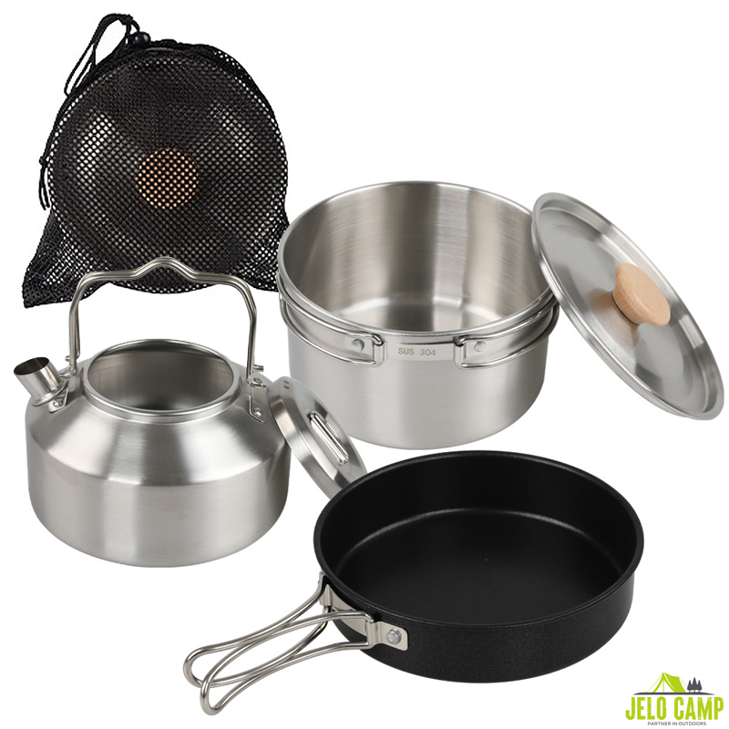 Hoogwaardig 304 roestvrijstale - Camping Cooking Set With Kettle recensie en prijs