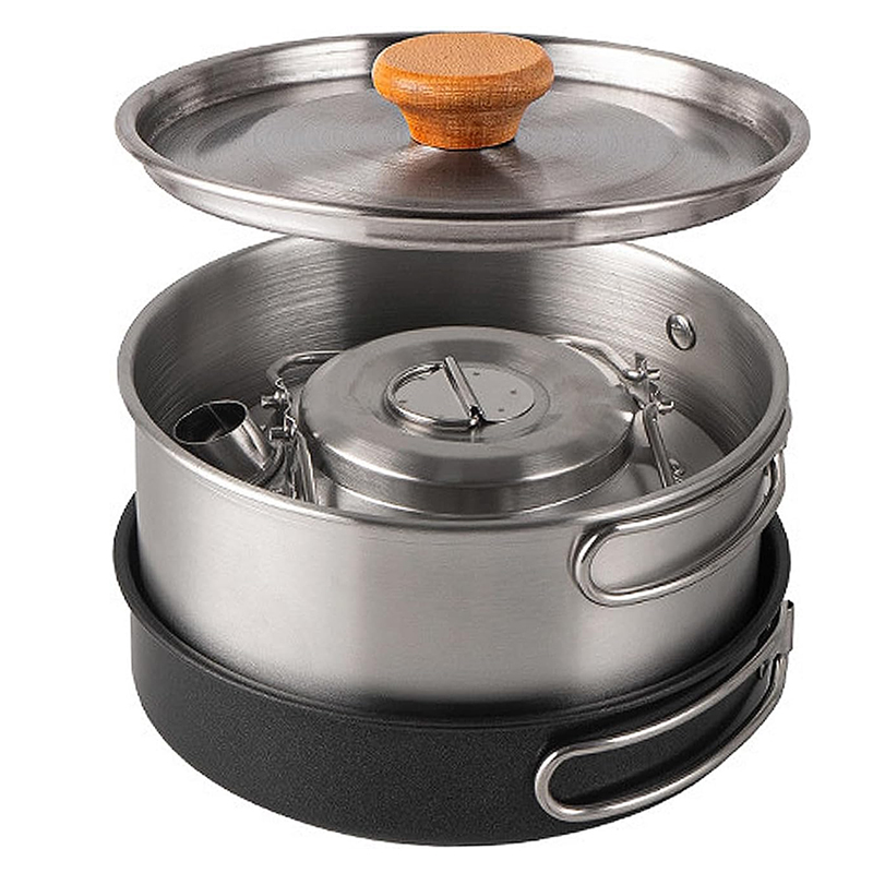 Hoogwaardig 304 roestvrijstale - Camping Cooking Set With Kettle recensie en prijs