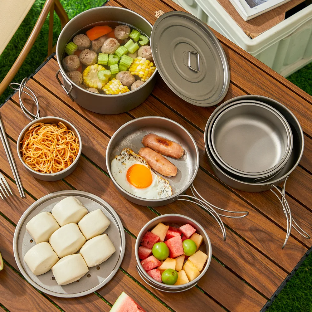 Titanium Outdoor Pot Set Pickn - Camping Lightweight Cooking Pot recensie en prijs