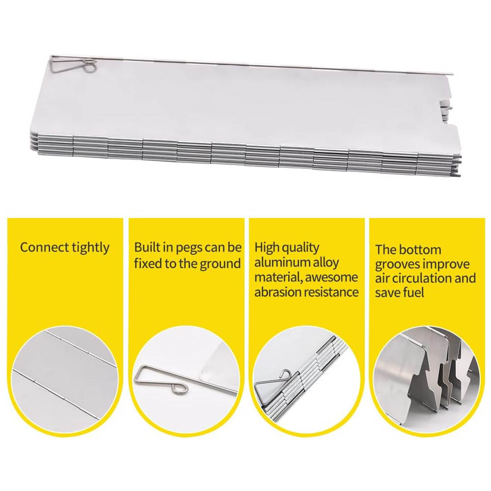 8 platen aluminium voorruitkac - Camping Cooking Windscreen recensie en prijs