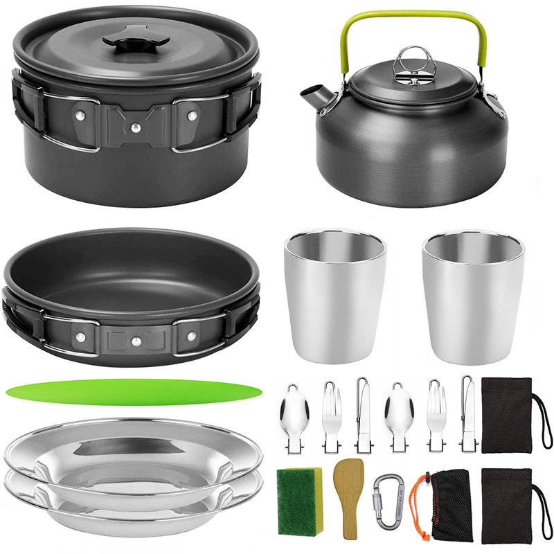 1 Set Outdoor Pot Pan Camping  - Camping Cooking Set With Kettle recensie en prijs