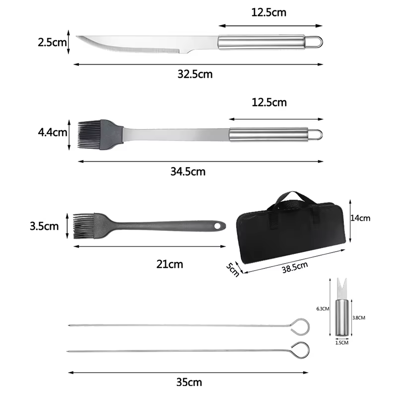 Grillgereedschapset RVS BBQ-ac - Camping Cooking Utensil Bag recensie en prijs