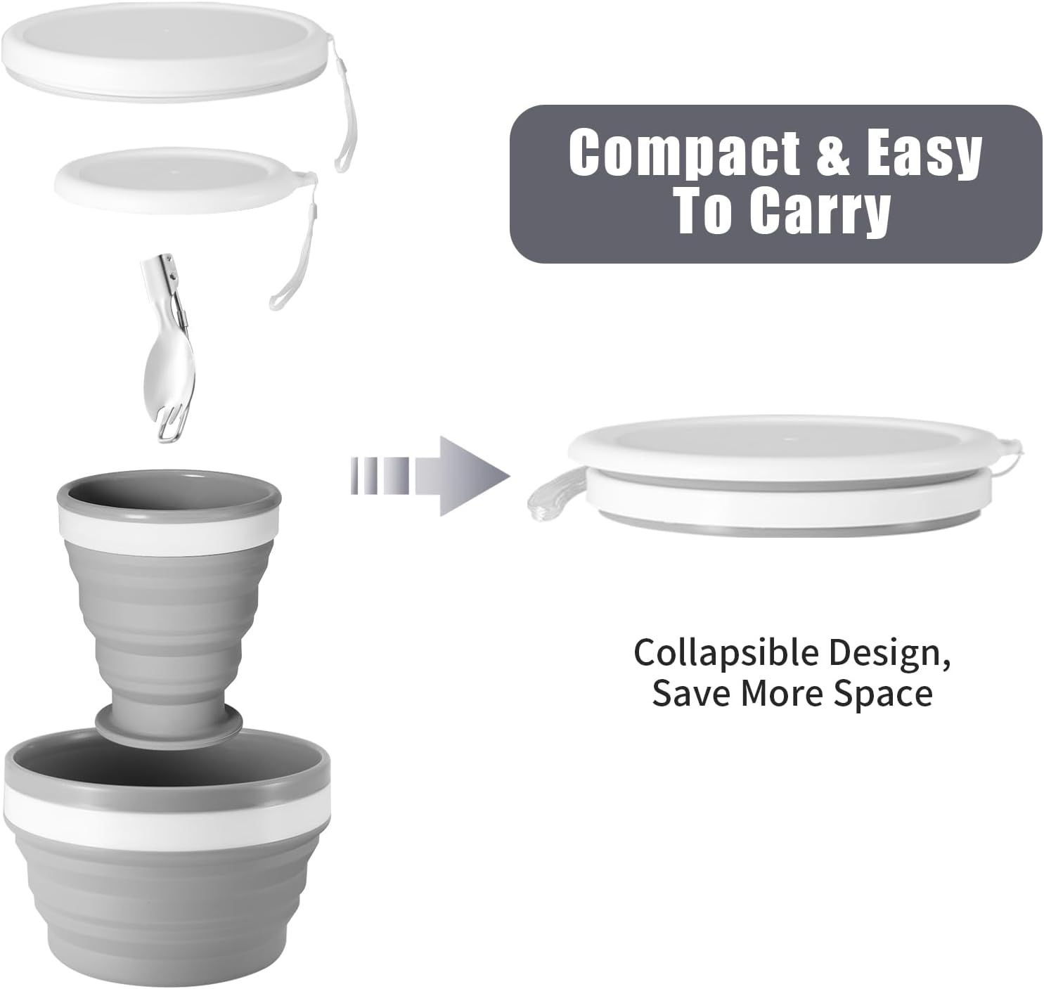 Inklapbare siliconen beker- en - Camp Spork Set recensie en prijs